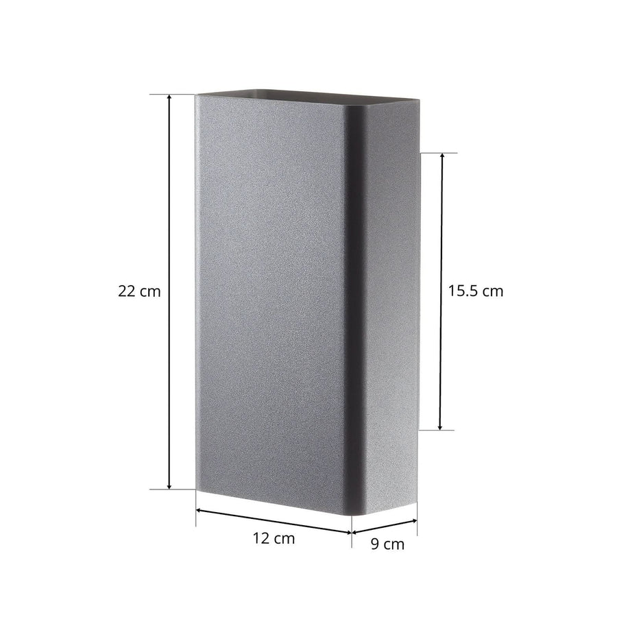 Applique murale LED Studio Line en aluminium, noir, hauteur 22 cm