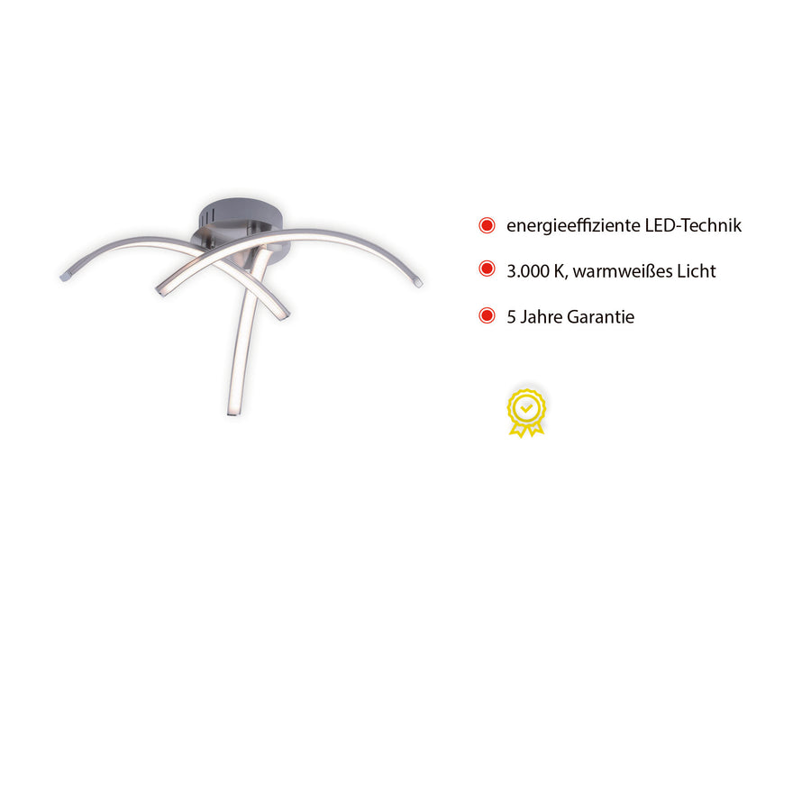 Vue produit avec mentions techniques sur la technologie LED, la température de couleur et la garantie.