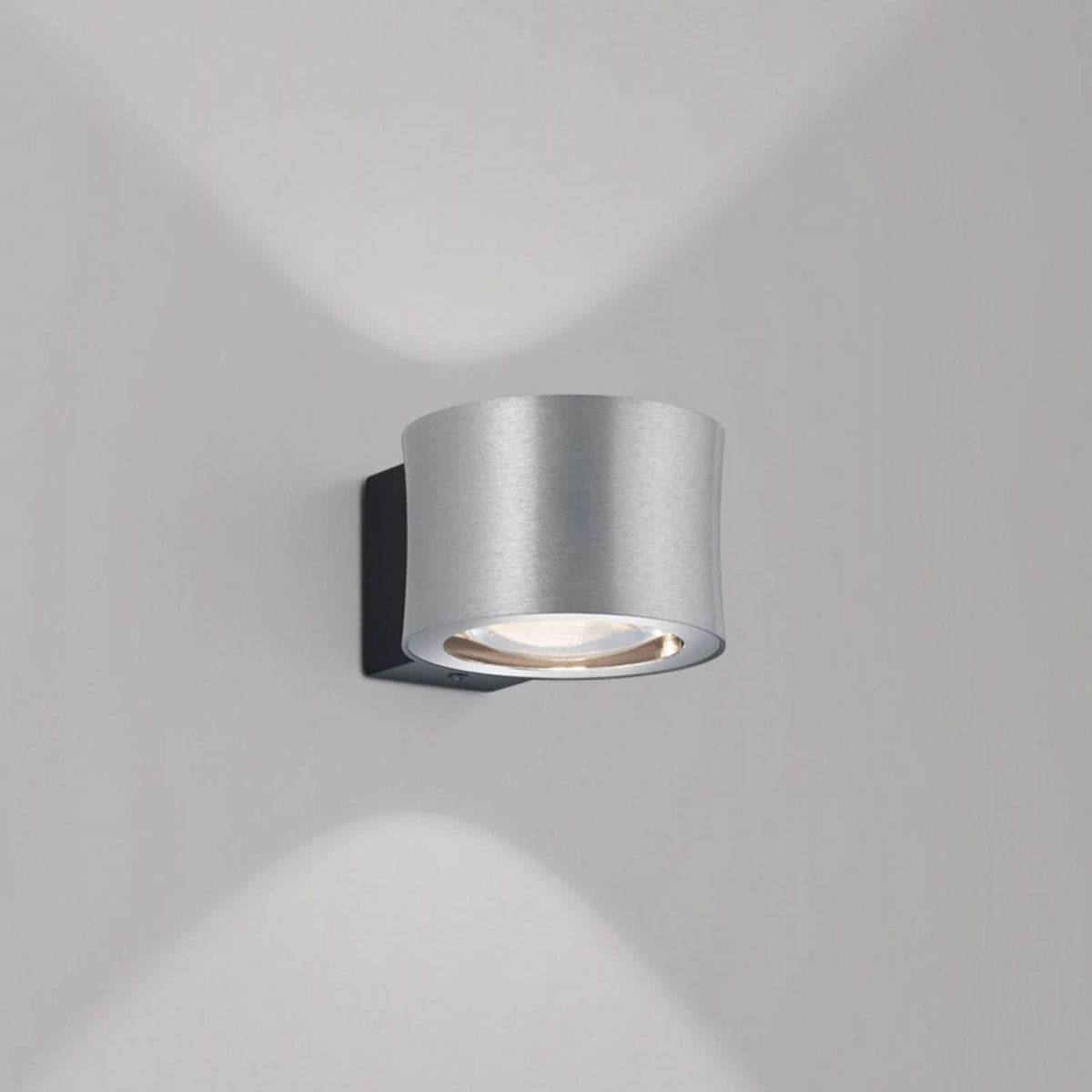 Applique murale LED Impulse en verre, nickel mat, hauteur 8 cm