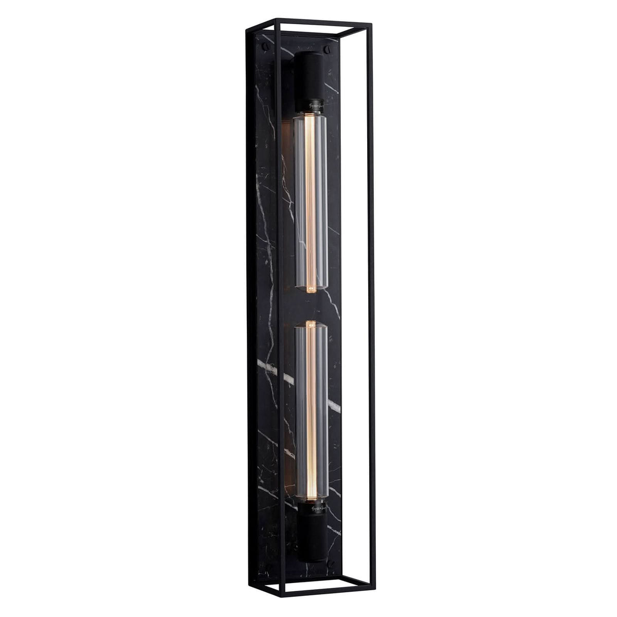 Applique murale Caged Wall X-large en marbre, noir, 2 lumières, hauteur 92 cm