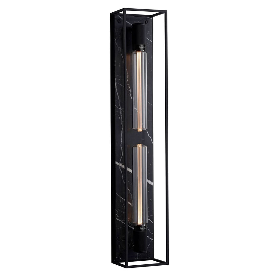 Applique murale Caged Wall X-large en marbre, noir, 2 lumières, hauteur 92 cm