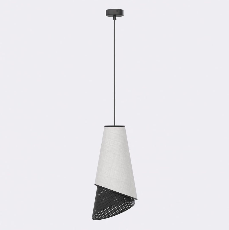 Suspension Moda noire, tissu gris