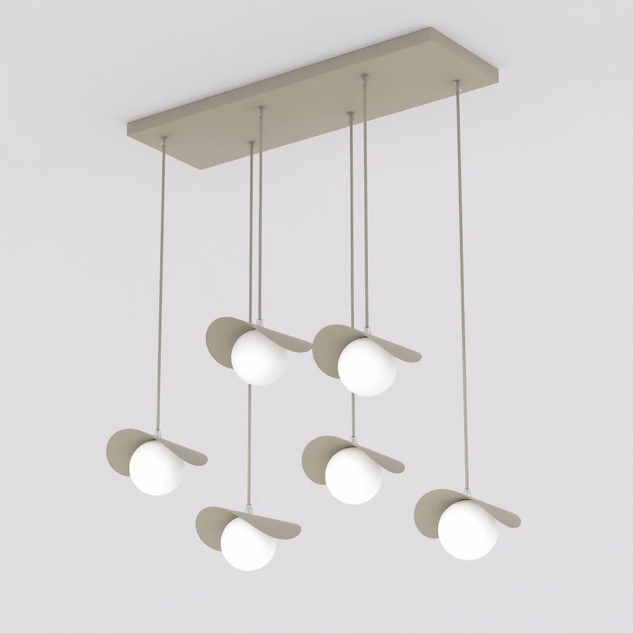 Second angle produit montrant la platine rectangulaire beige et les six tiges fines