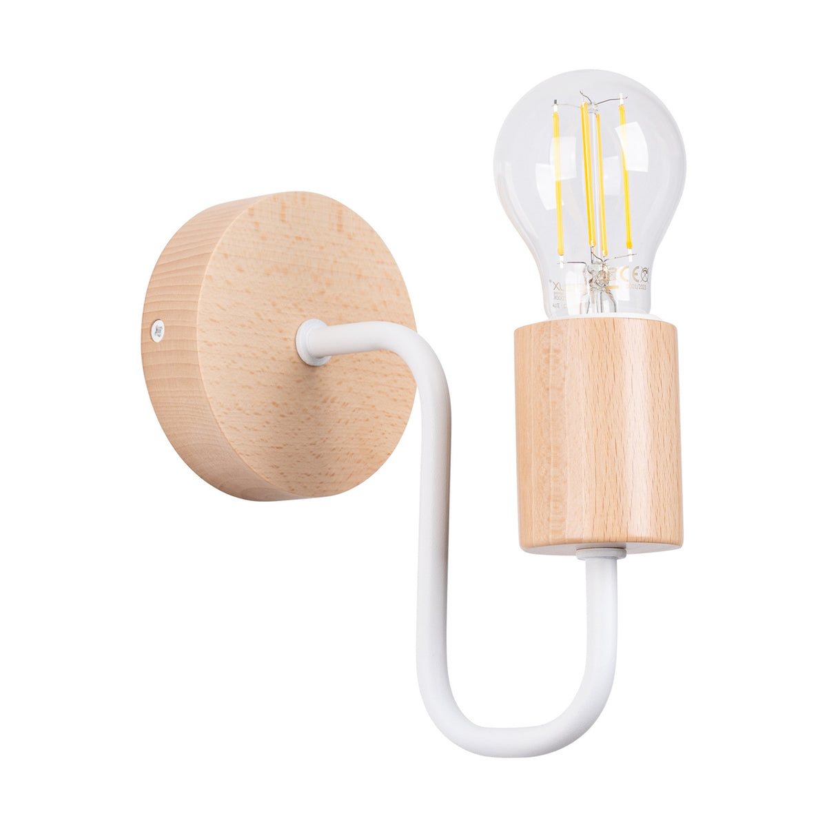 Applique TIMBO Blanc / bois naturel