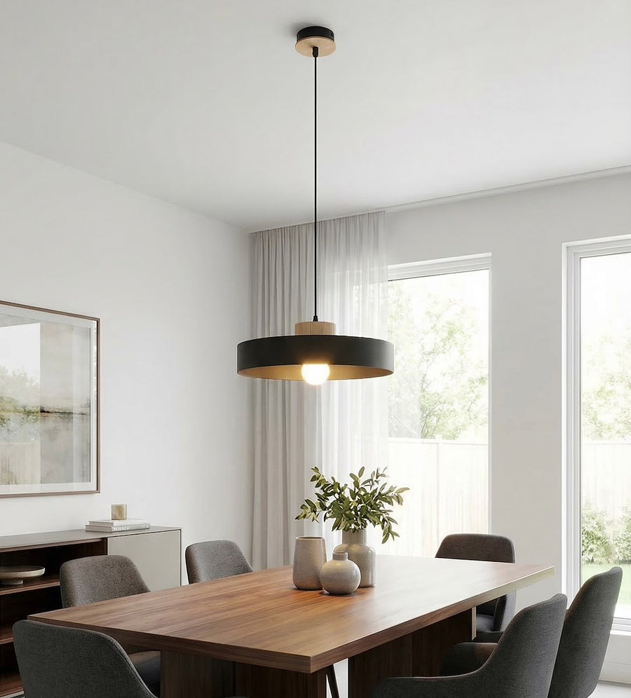 Suspension Kivi noire, bois