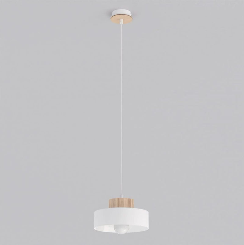 Suspension Kivi blanche, bois, H 20 cm