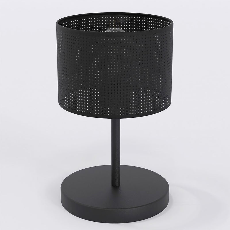 Lampe à poser Lux noire, tissu noir