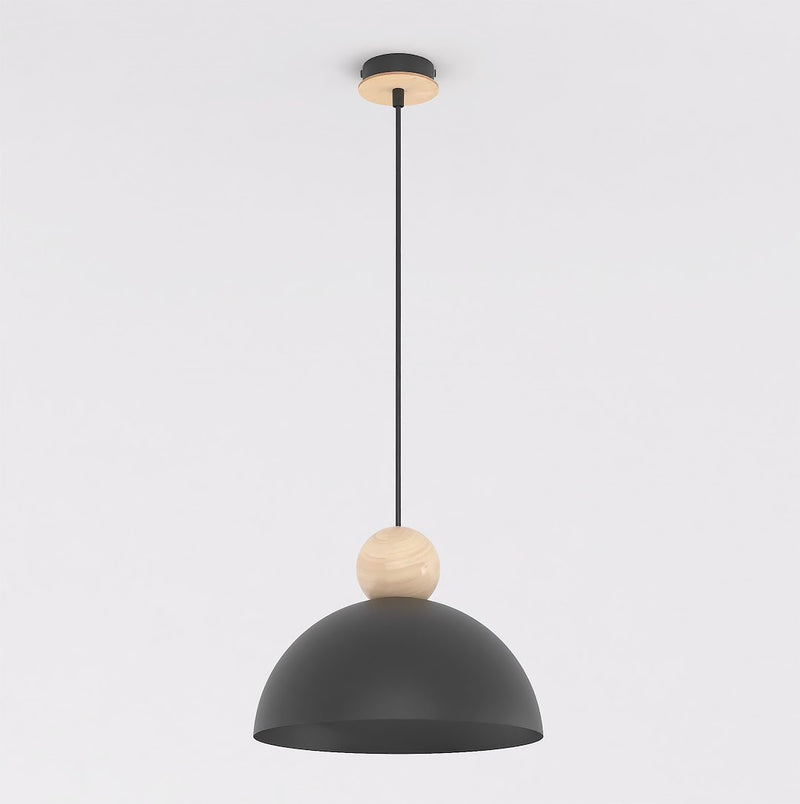 Suspension Kaki noire, bois, H 30 cm
