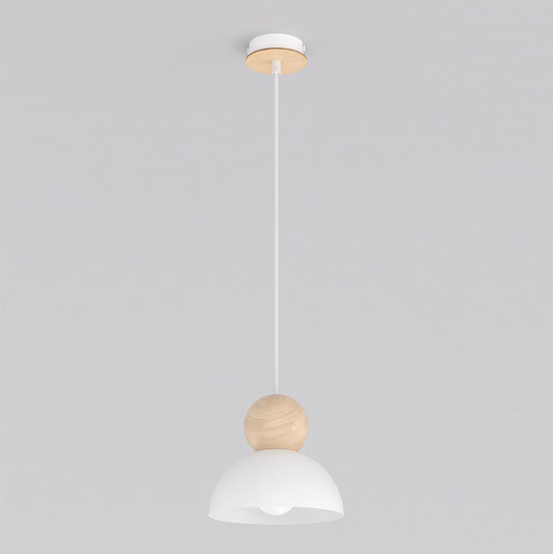Suspension Kaki blanche, bois, H 18 cm