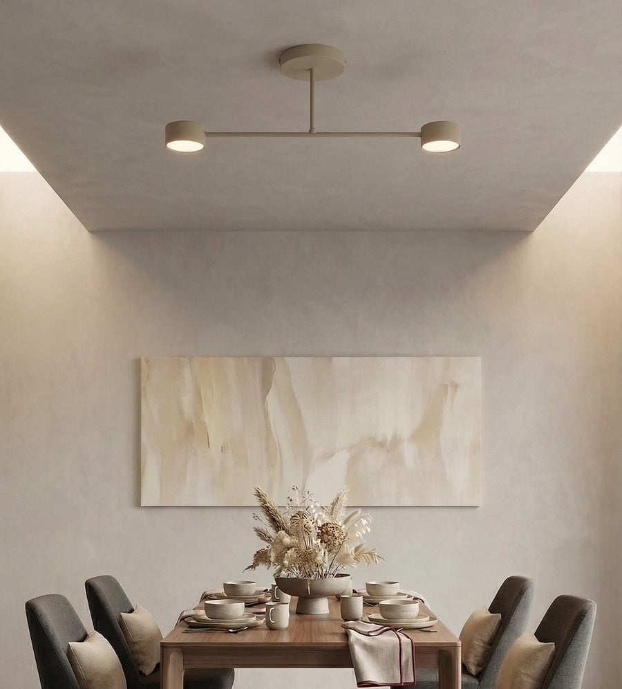 Plafonnier Halo 2 lumières beige