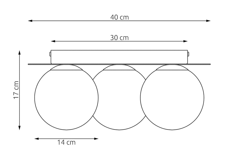 Plafonnier Solar 3 lumières beige, verre blanc