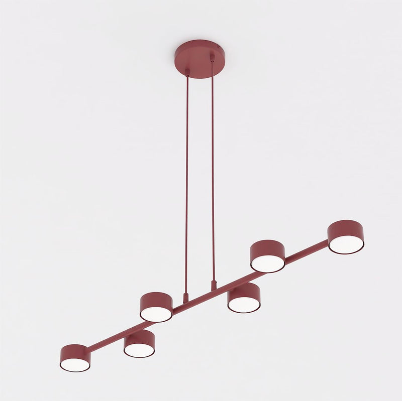 Suspension Megara 6 lumières bordeaux