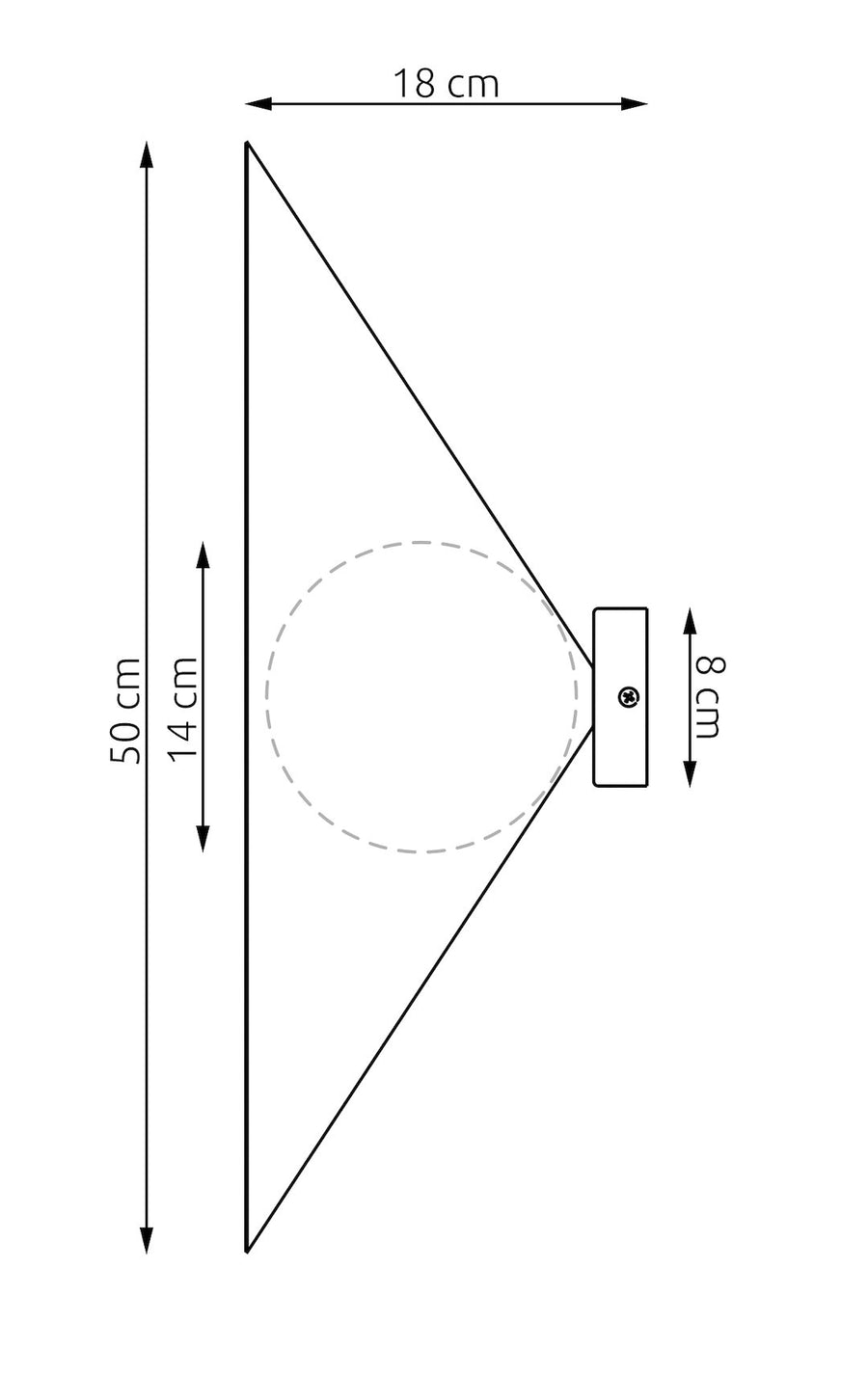 Applique murale Mono noire, verre graphite