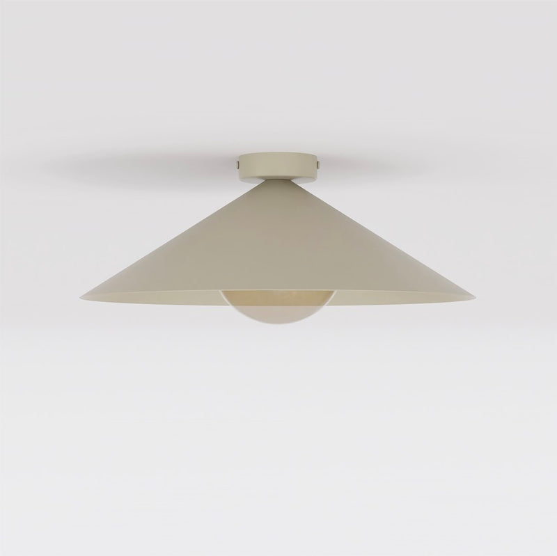 Plafonnier Mono beige, verre ambré, H 40 cm