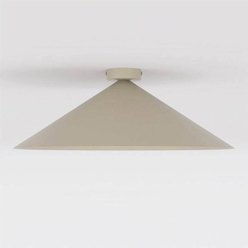 Plafonnier Mono beige, verre blanc, H 50 cm