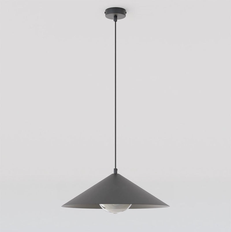 Suspension Mono noire, verre graphite, H 40 cm