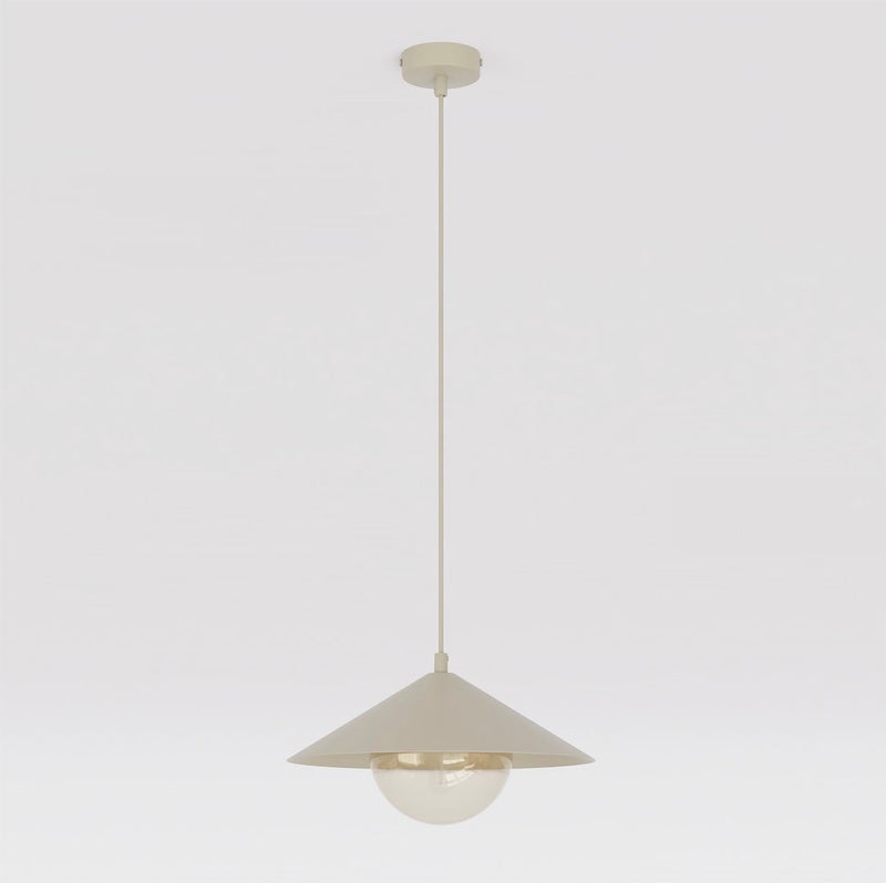 Suspension Mono beige, verre ambré, H 30 cm