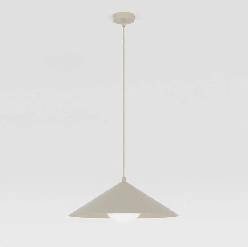 Suspension Mono beige, verre blanc, H 40 cm