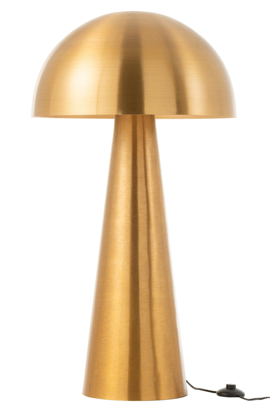 Lampe à poser champignon en métal doré mat, très grand modèle