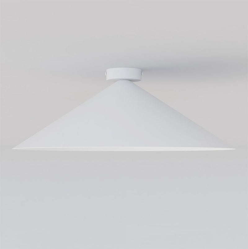 Plafonnier Mono blanc, verre blanc, H 50 cm
