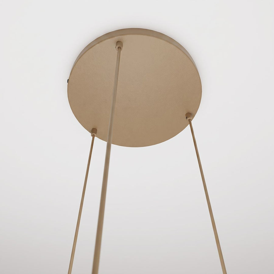 Suspension Cosmo 3 lumières beige, verre blanc