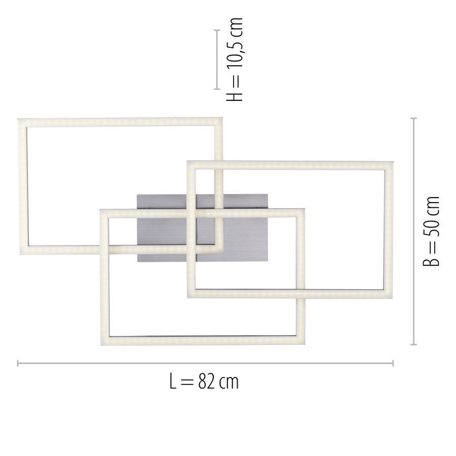 Plafonnier Lolasmart-Maxi acier, L 50 cm