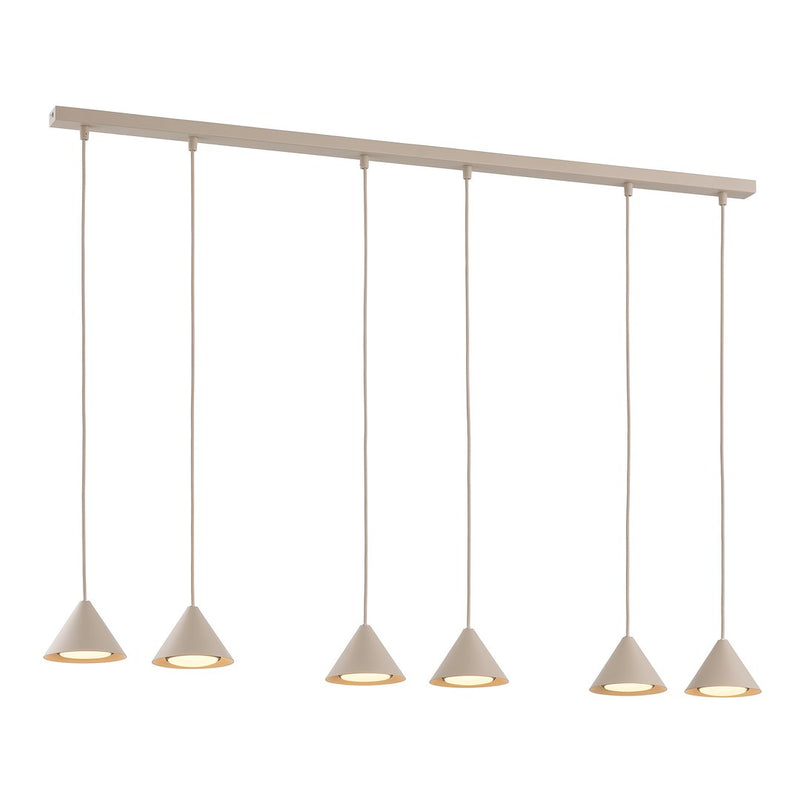 Suspension Elit 6 lumières beige