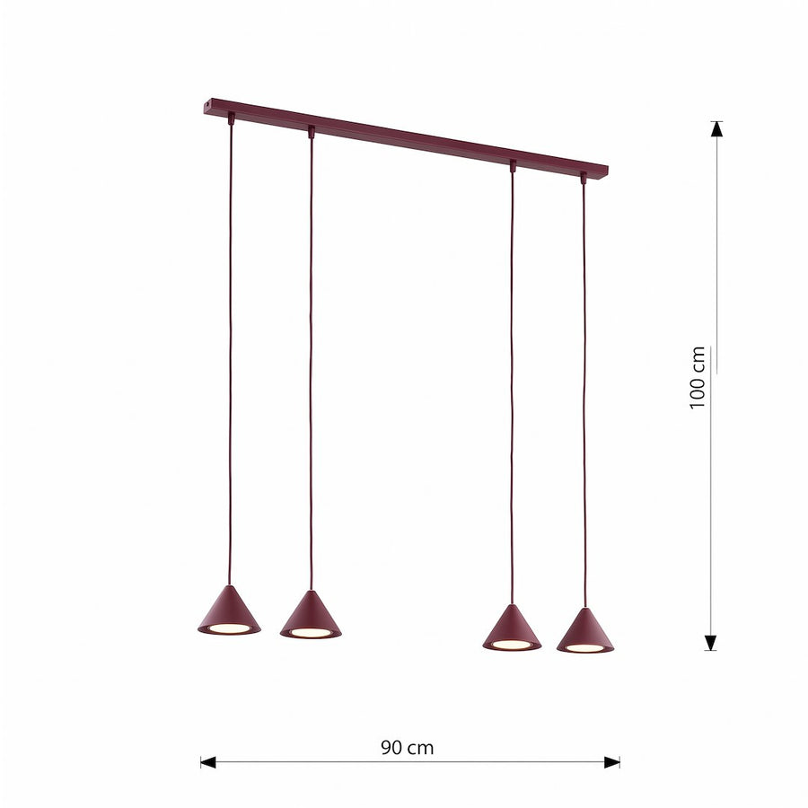 Schéma de dimensions indiquant une hauteur de 100 cm et une largeur de 90 cm