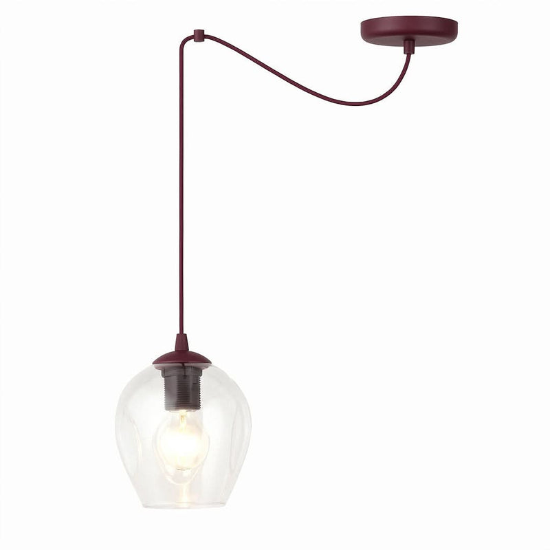 Suspension Level bordeaux, verre transparent