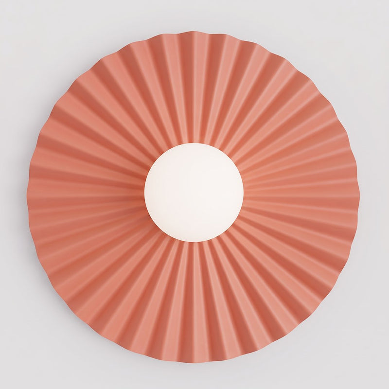Applique murale Umbra corail, verre blanc, P 35 cm