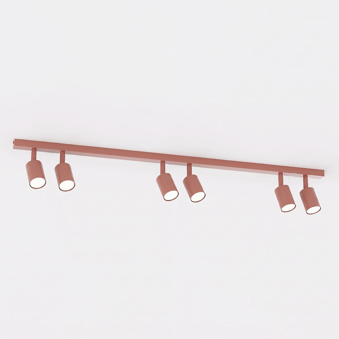 Vue plongeante du rail corail et de ses six projecteurs cylindriques orientables vers le sol