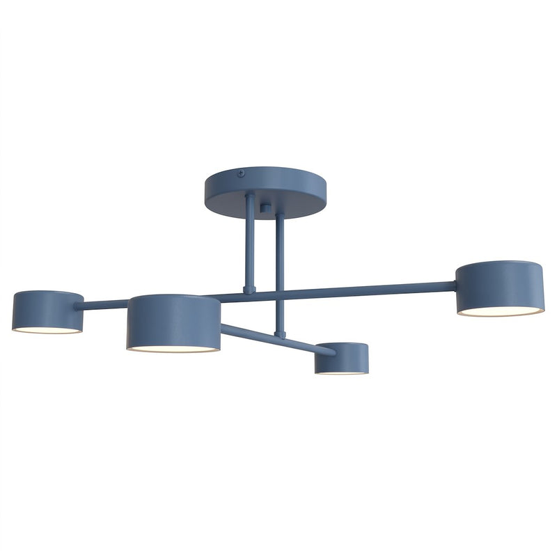 Plafonnier Halo 4 lumières bleu