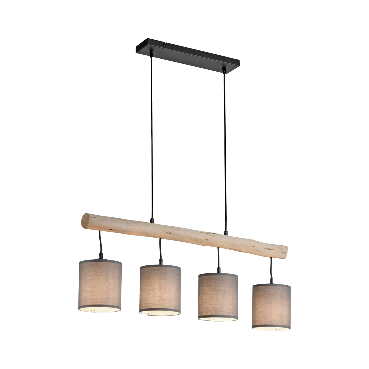 Suspension Green Trib 4 lumières bois et beige