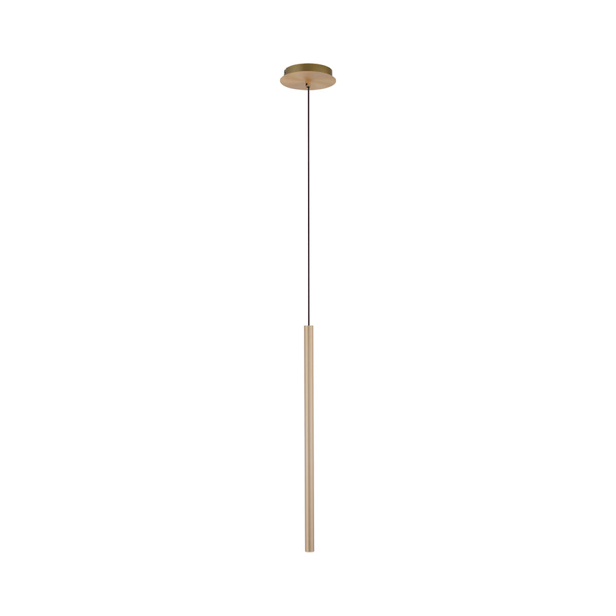 Vue entière du luminaire sur fond blanc, cordon noir et rosace laiton