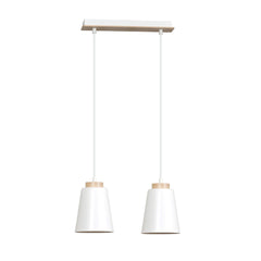 Suspension Bolero 2 lumières blanche