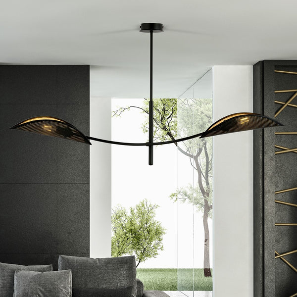 Deckenleuchte Lotus 2-flammig schwarz und gold