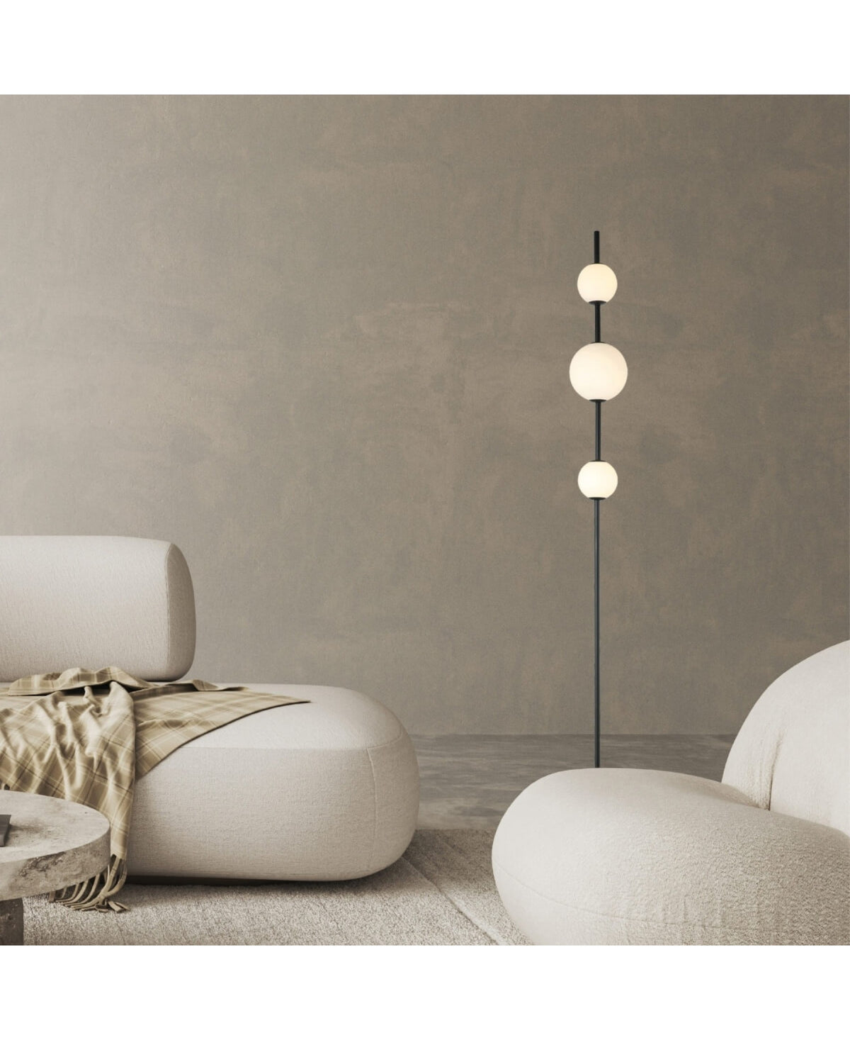 Lampe sur pied ZAMBELIS D220 12W DESIGN Noir Mat 20135