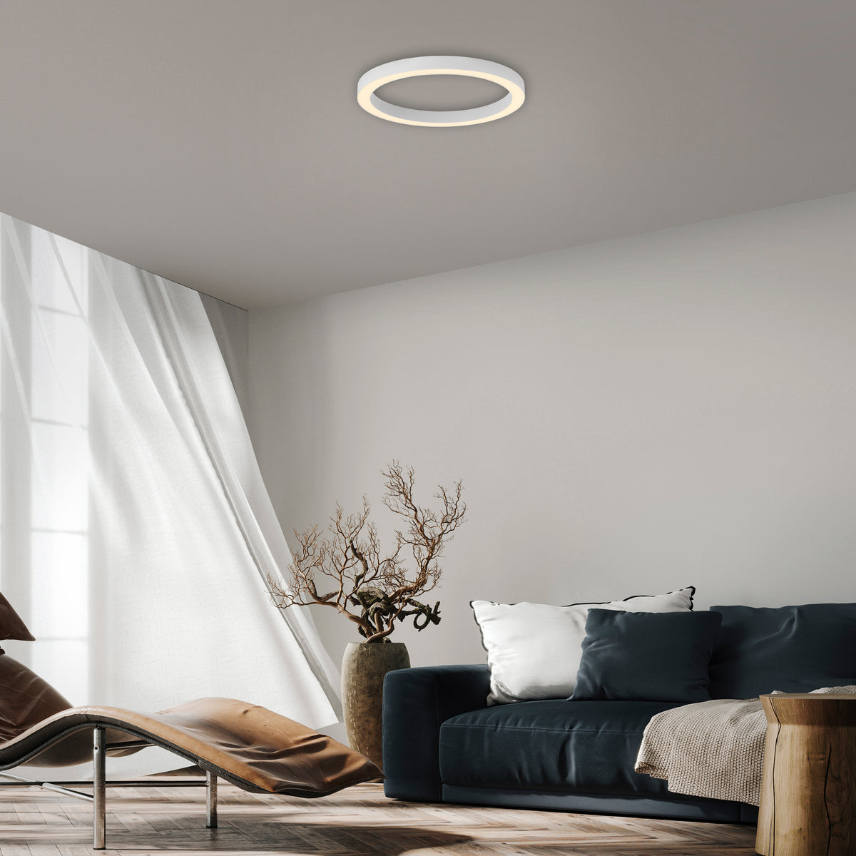 Plafonnier Pure Lines Round blanc, L 50 cm