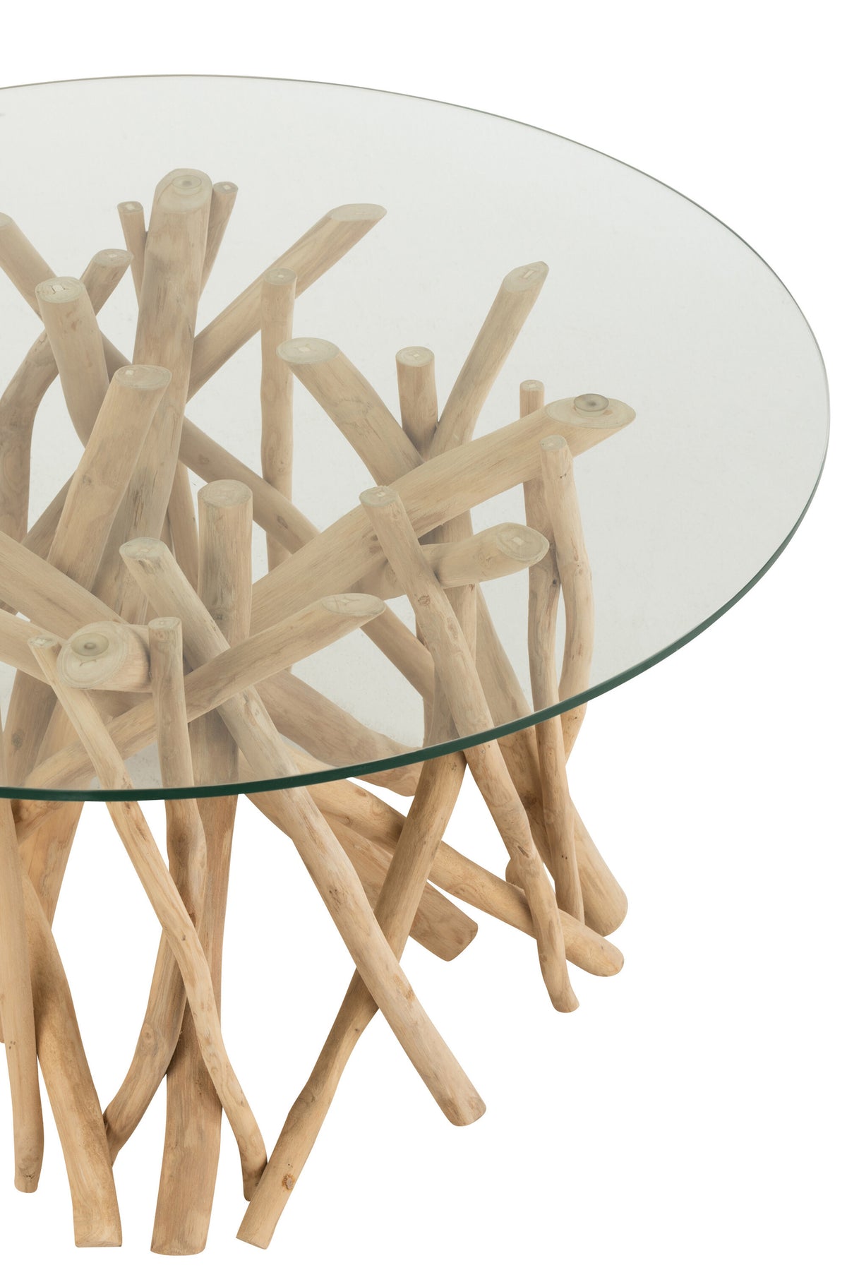 Couchtisch Teak Natur Glas