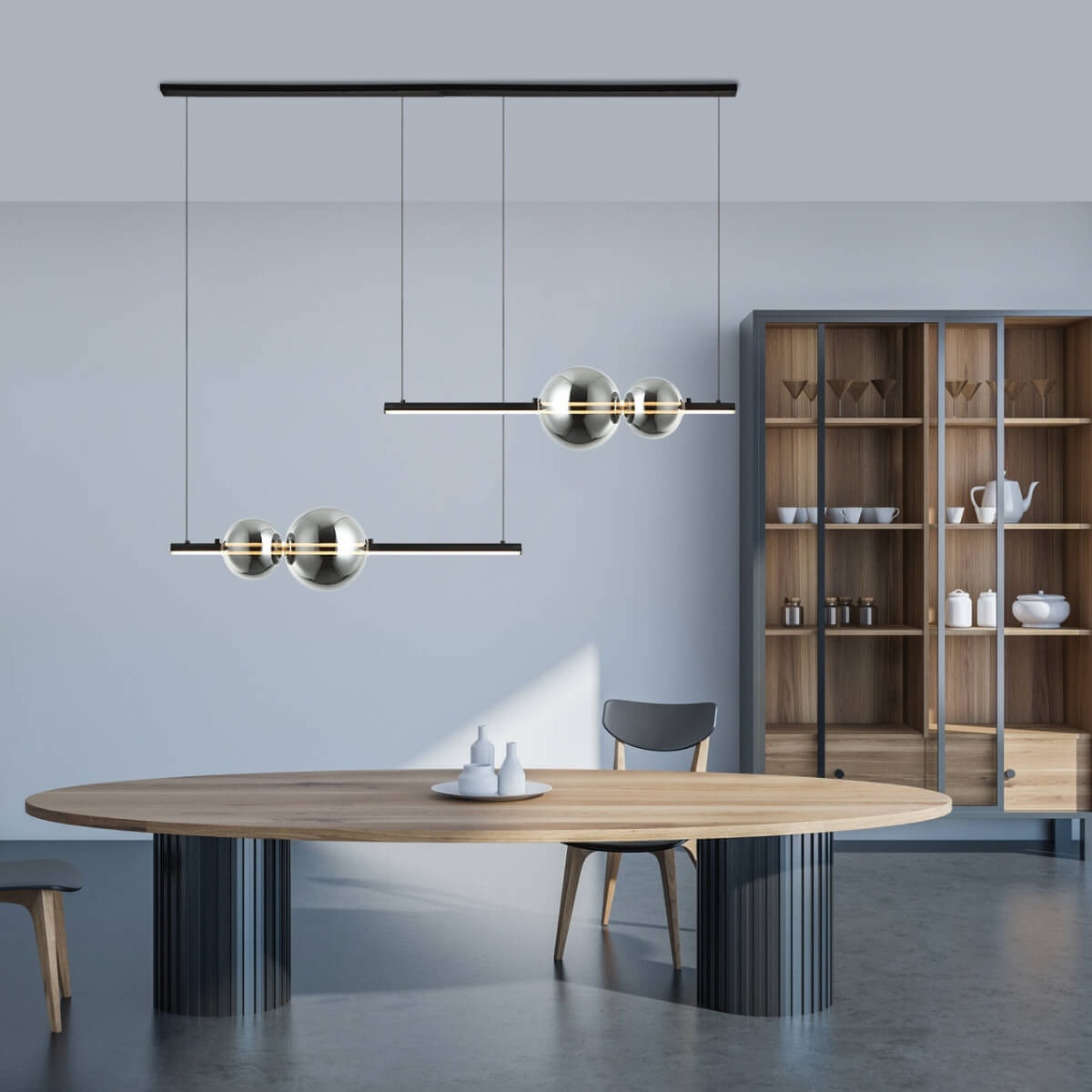 Suspension ZAMBELIS 24W Dimmable DESIGN Noir Mat 22234