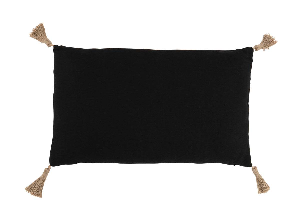 Rechteckiges Kissen aus gewebtem Polyester, Schwarz