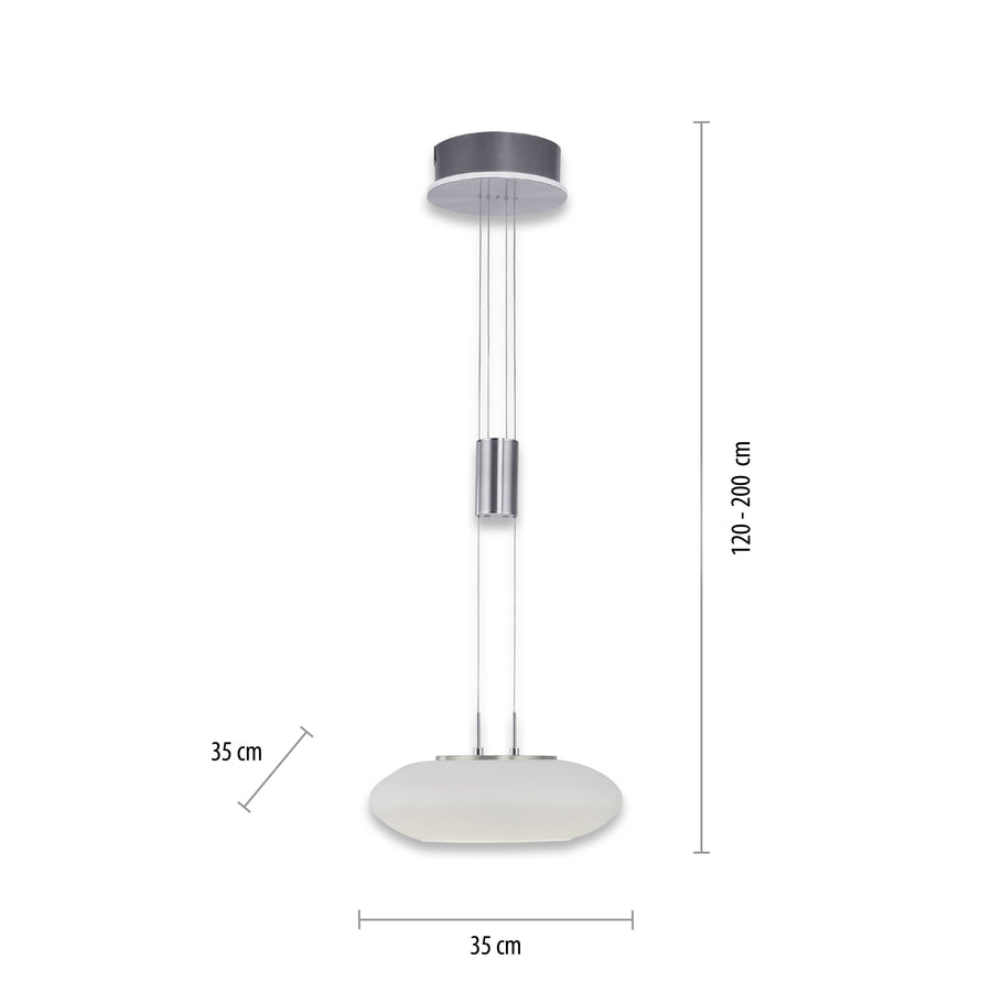 Suspension Q-Etienne acier, P 35 cm