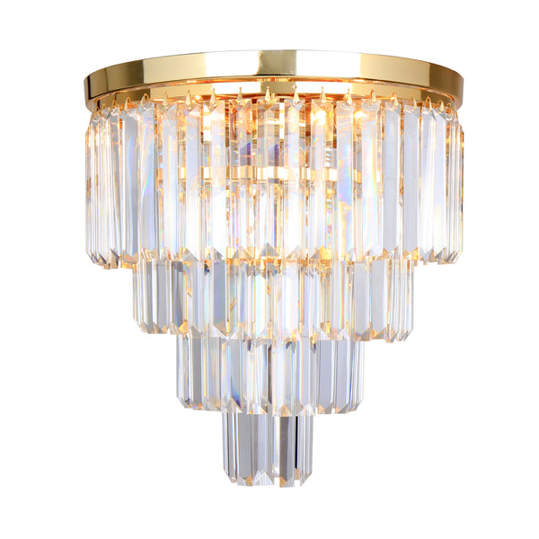 Plafonnier Amedeo 5 lumières doré et transparent, verre