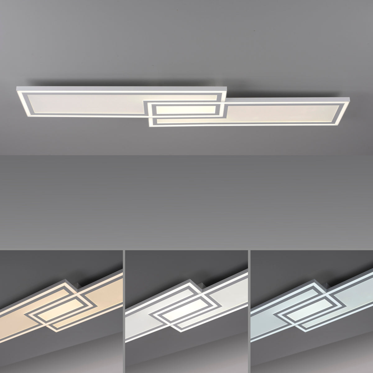 Plafonnier Edging blanc, L 28 cm