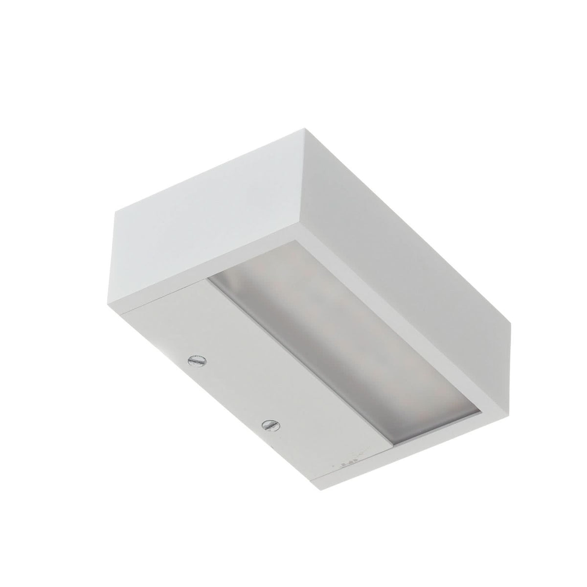 Applique murale LED Box en métal, blanc mat, hauteur 5 cm, IP44
