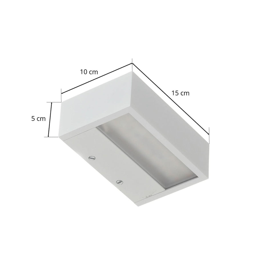 Applique murale LED Box en métal, blanc mat, hauteur 5 cm, IP44