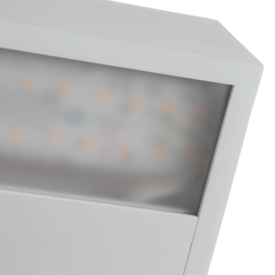 Applique murale LED Box en métal, blanc mat, hauteur 5 cm, IP44