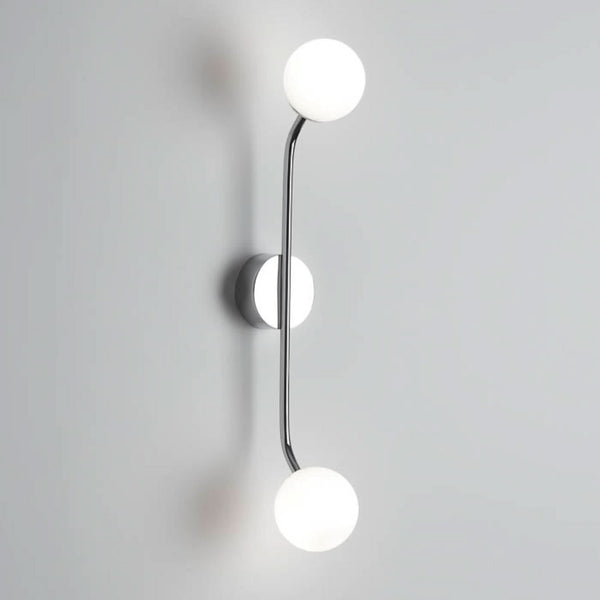 Applique murale Pep en verre, chromé, 2 lumières, hauteur 48 cm