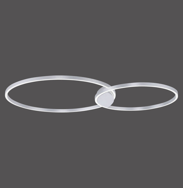 Plafonnier Q-Kate acier, L 124,5 cm