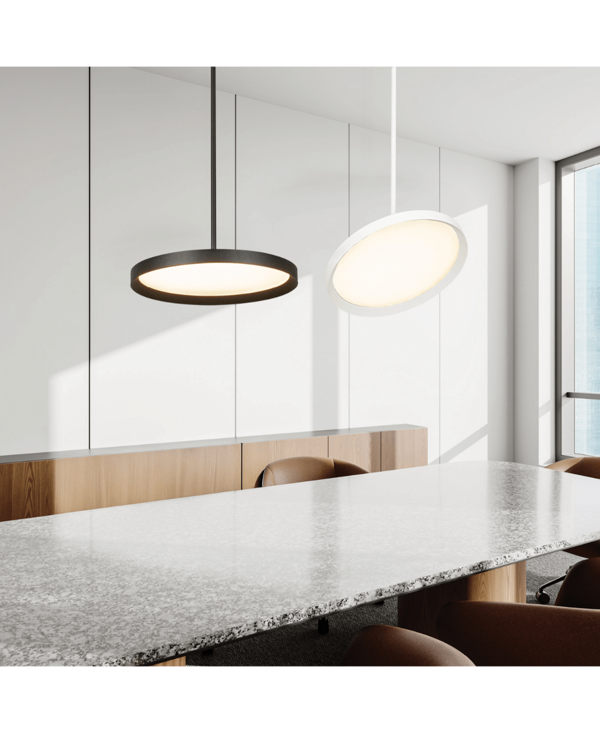 Suspension ZAMBELIS 36W 2700K-4000K LED DALI DESIGN Noir Sable 25210